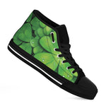 Shamrock Clover St. Patrick's Day Print Black High Top Shoes