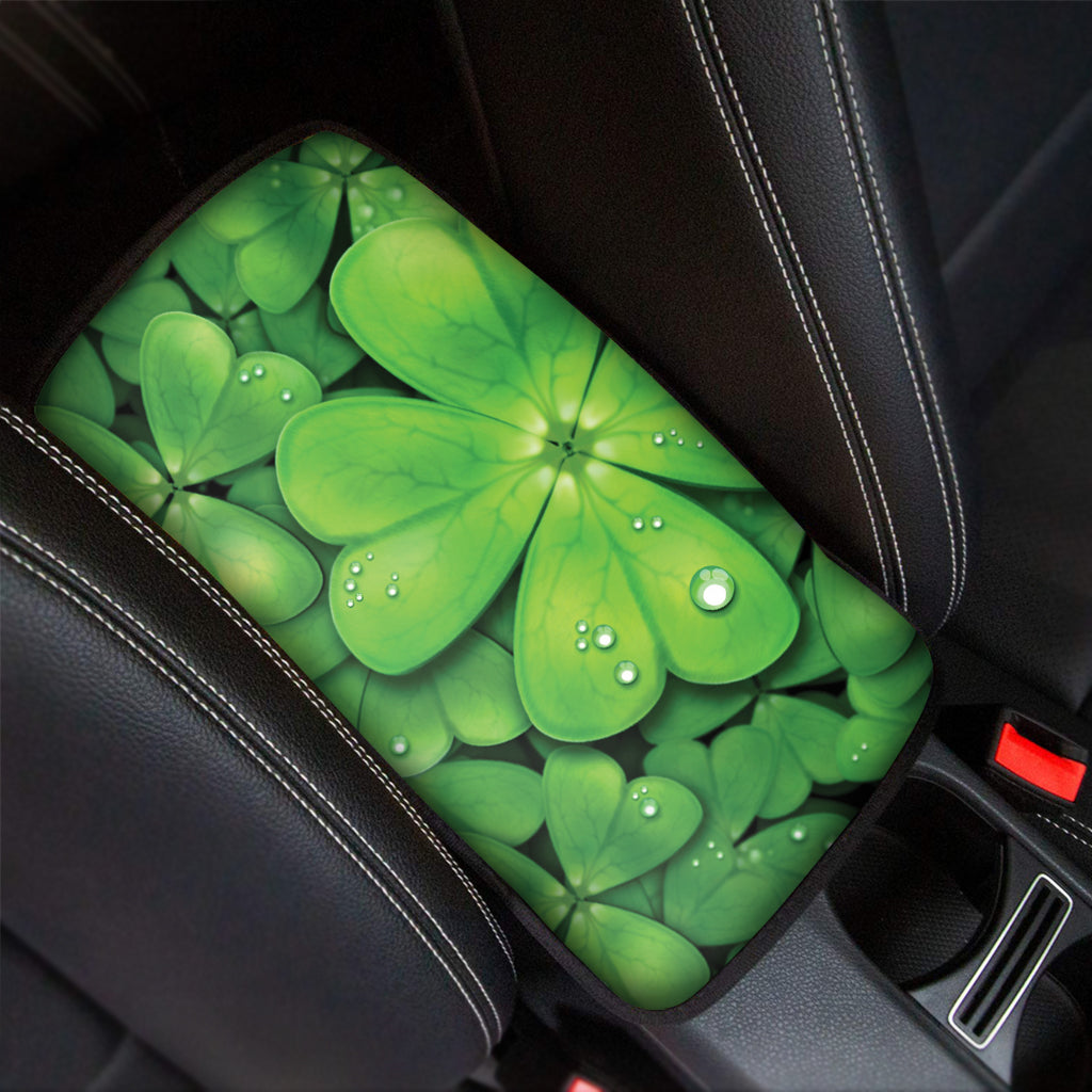 Shamrock Clover St. Patrick's Day Print Car Center Console Cover