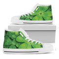 Shamrock Clover St. Patrick's Day Print White High Top Sneakers