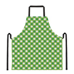 Shamrock Green And White Gingham Print Apron