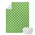 Shamrock Green And White Gingham Print Blanket