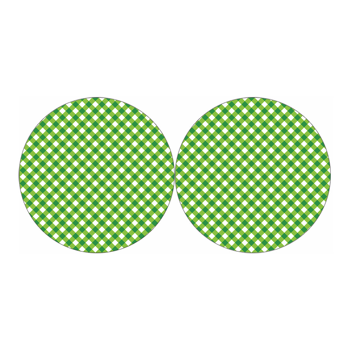 Shamrock Green And White Gingham Print Car Coasters
