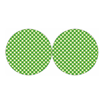 Shamrock Green And White Gingham Print Car Coasters