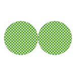 Shamrock Green And White Gingham Print Car Coasters