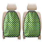 Shamrock Green And White Gingham Print Car Seat Organizers