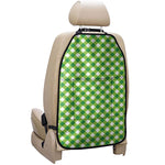 Shamrock Green And White Gingham Print Car Seat Organizers