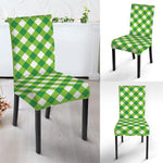 Shamrock Green And White Gingham Print Dining Chair Slipcover