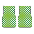 Shamrock Green And White Gingham Print Front Car Floor Mats
