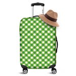 Shamrock Green And White Gingham Print Luggage Cover