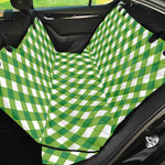 Shamrock Green And White Gingham Print Pet Car Back Seat Cover