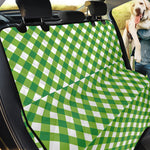 Shamrock Green And White Gingham Print Pet Car Back Seat Cover