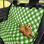 Shamrock Green And White Gingham Print Pet Car Back Seat Cover