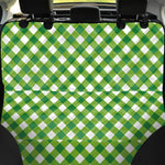 Shamrock Green And White Gingham Print Pet Car Back Seat Cover