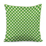 Shamrock Green And White Gingham Print Pillow Cover