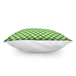 Shamrock Green And White Gingham Print Pillow Cover