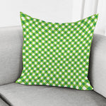 Shamrock Green And White Gingham Print Pillow Cover