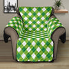 Shamrock Green And White Gingham Print Recliner Protector