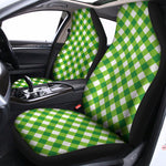 Shamrock Green And White Gingham Print Universal Fit Car Seat Covers