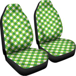 Shamrock Green And White Gingham Print Universal Fit Car Seat Covers