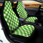 Shamrock Green And White Gingham Print Universal Fit Car Seat Covers