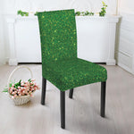 Shamrock Green Glitter Artwork Print Dining Chair Slipcover