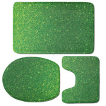 Shamrock Green Glitter Artwork Print (NOT Real Glitter) 3 Piece Bath Mat Set