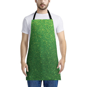 Shamrock Green Glitter Artwork Print (NOT Real Glitter) Apron