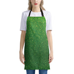 Shamrock Green Glitter Artwork Print (NOT Real Glitter) Apron