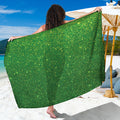 Shamrock Green (NOT Real) Glitter Print Beach Sarong Wrap