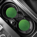 Shamrock Green (NOT Real) Glitter Print Car Coasters
