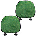 Shamrock Green (NOT Real) Glitter Print Car Headrest Covers