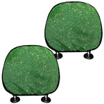 Shamrock Green Glitter Artwork Print (NOT Real Glitter) Car Headrest Covers