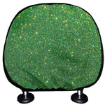 Shamrock Green Glitter Artwork Print (NOT Real Glitter) Car Headrest Covers