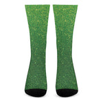 Shamrock Green Glitter Artwork Print (NOT Real Glitter) Crew Socks