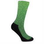 Shamrock Green Glitter Artwork Print (NOT Real Glitter) Crew Socks