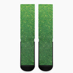 Shamrock Green Glitter Artwork Print (NOT Real Glitter) Crew Socks