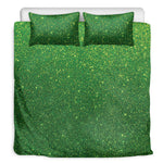 Shamrock Green Glitter Artwork Print (NOT Real Glitter) Duvet Cover Bedding Set