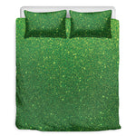 Shamrock Green Glitter Artwork Print (NOT Real Glitter) Duvet Cover Bedding Set