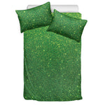 Shamrock Green Glitter Artwork Print (NOT Real Glitter) Duvet Cover Bedding Set