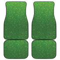 Shamrock Green (NOT Real) Glitter Print Front and Back Car Floor Mats