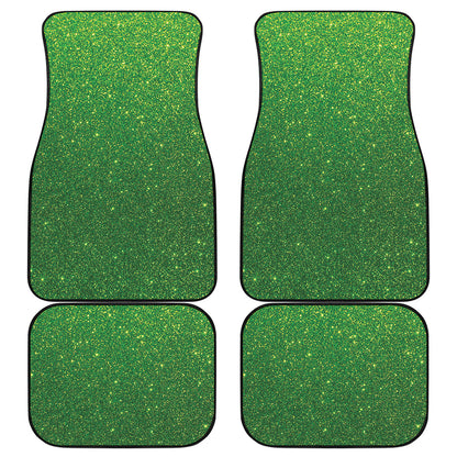 Shamrock Green Glitter Artwork Print (NOT Real Glitter) Front and Back Car Floor Mats