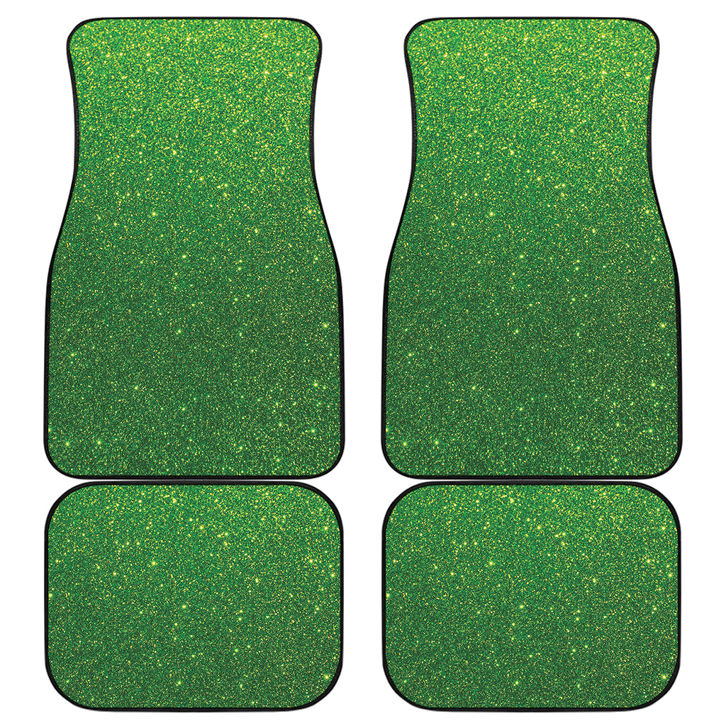 Shamrock Green Glitter Artwork Print (NOT Real Glitter) Front and Back Car Floor Mats