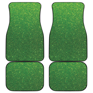 Shamrock Green Glitter Artwork Print (NOT Real Glitter) Front and Back Car Floor Mats