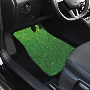 Shamrock Green Glitter Artwork Print (NOT Real Glitter) Front and Back Car Floor Mats