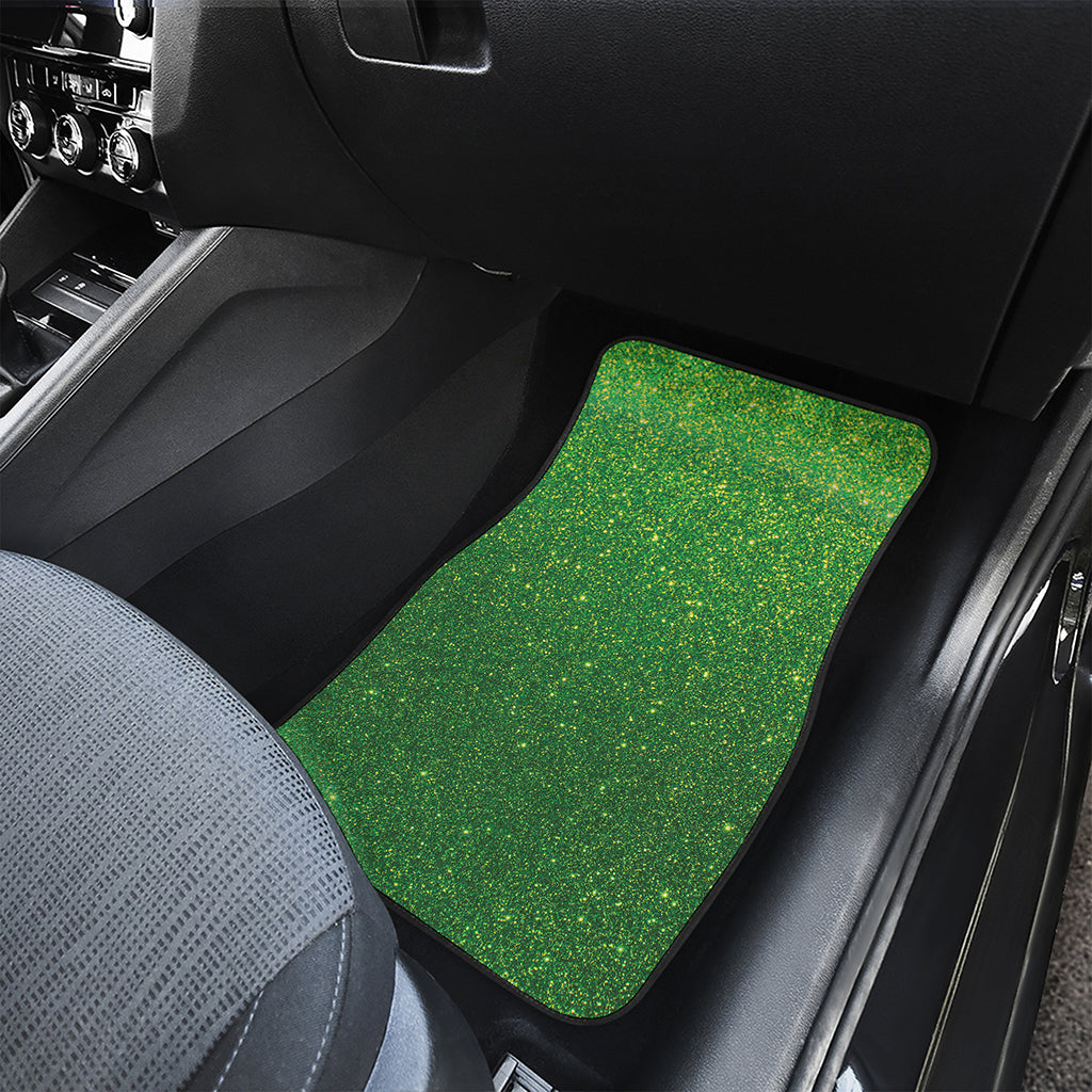 Shamrock Green Glitter Artwork Print (NOT Real Glitter) Front and Back Car Floor Mats