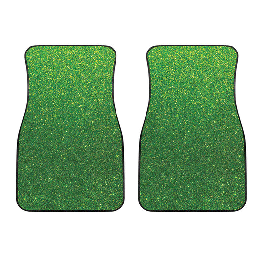 Shamrock Green Glitter Artwork Print (NOT Real Glitter) Front Car Floor Mats