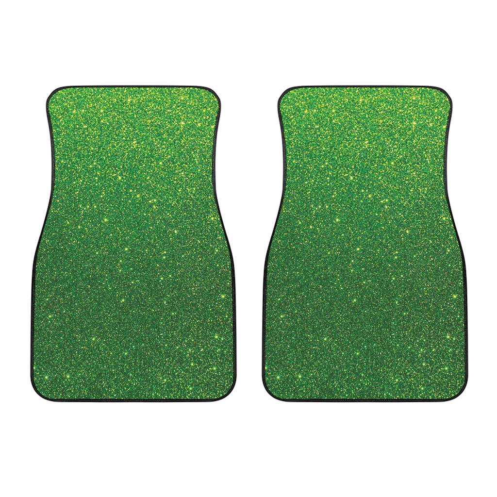 Shamrock Green Glitter Artwork Print (NOT Real Glitter) Front Car Floor Mats