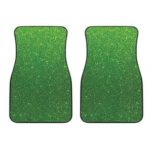 Shamrock Green Glitter Artwork Print (NOT Real Glitter) Front Car Floor Mats