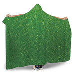 Shamrock Green Glitter Artwork Print (NOT Real Glitter) Hooded Blanket