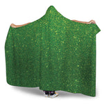Shamrock Green Glitter Artwork Print (NOT Real Glitter) Hooded Blanket
